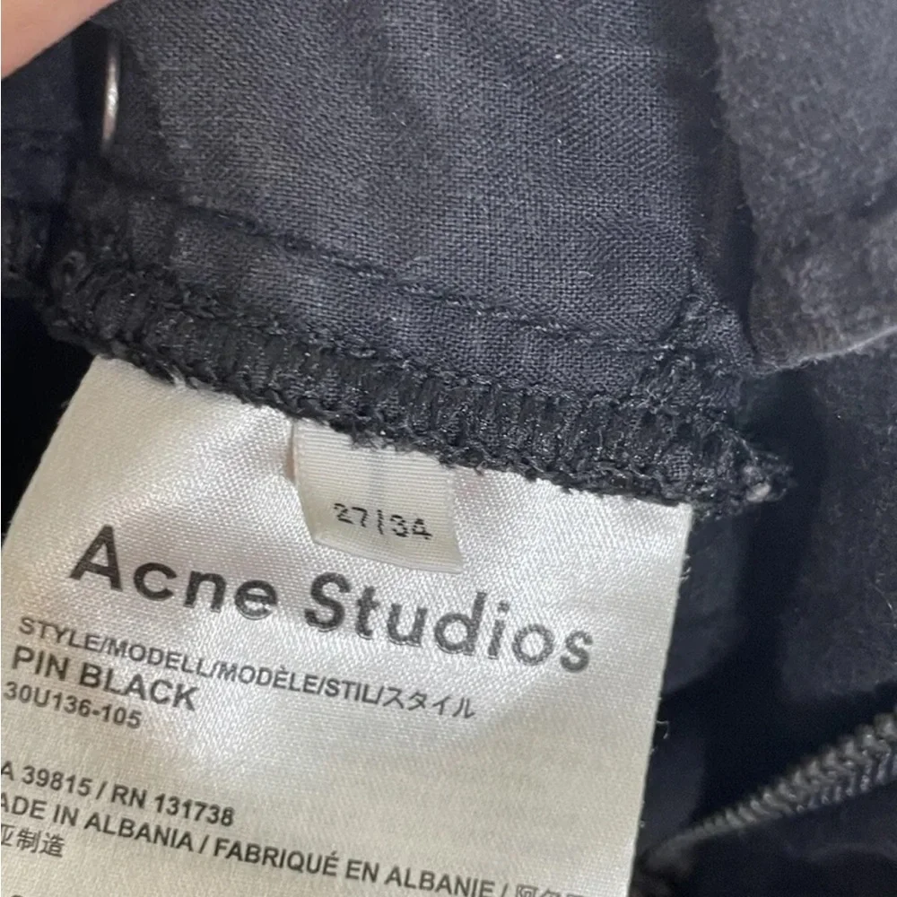 ACNE Studios Pin Black, Skinny Jeans, Raw Hem,‎ Size 27